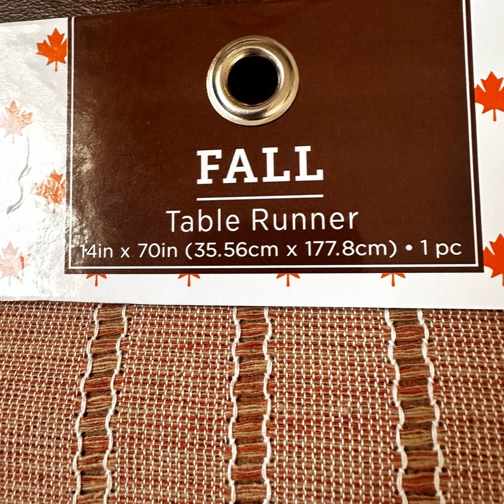 Hobby Lobby Fall Table Runner - Orange and White